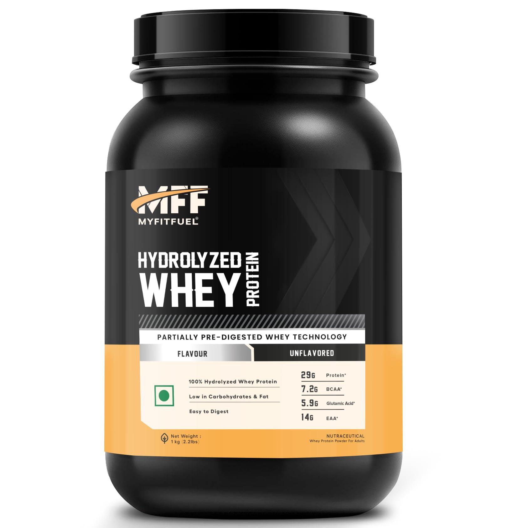 MyFitFuel MyFitFuel Hydrolyzed Whey Protein Powder | 1 Kg, 30 Servings (Unflavoured) | Pre Digested Protein