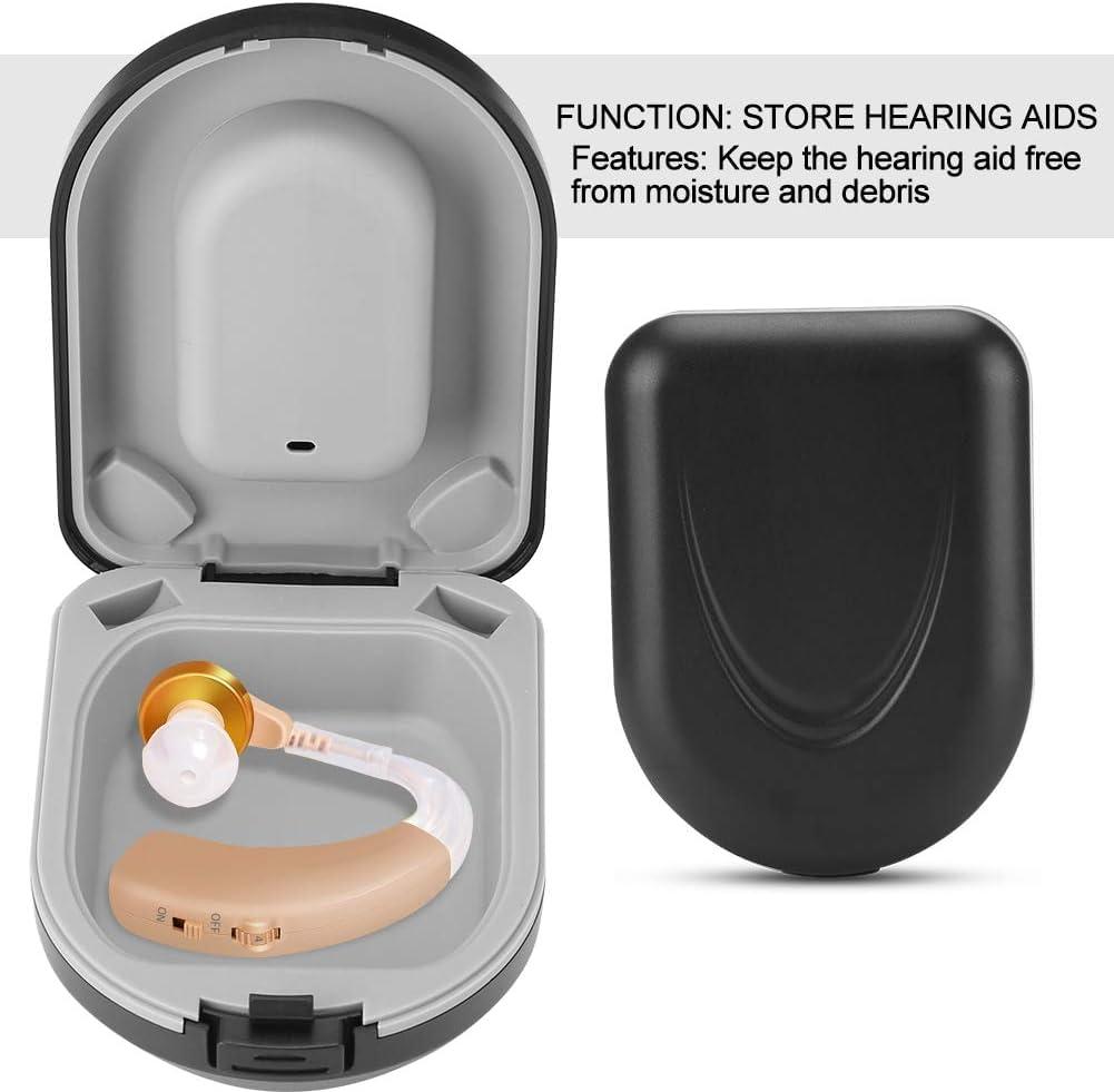 Balson Balson Hearing Aid Case, Hearing Aid Cases Waterproof Portable Drop Resistance Hearing Aid Storage Box Hard Hearing Aid Boxes Hearing Aid Container Hard Case for Hearing Aids (Model-2,Black)