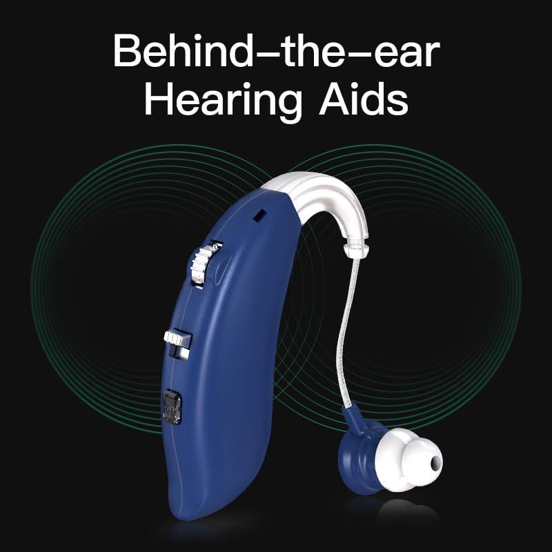 FASTWELL Fastwell F40 Hearing Aids Amplifier, Digital Sound Amplifier, Rechargeable for Adults Senior Small Sound Amplifier Noise Reduction and Feedback Cancellation (Blue)