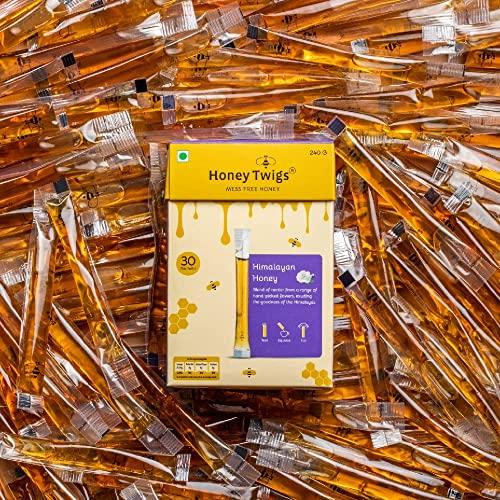Honey Twigs Honey Twigs Himalayan Multiflora Honey |Pure Honey, 240gms (30 Single Sachets) |Grade A Himalayan Honey - Traceable Source | Zero Additives | Zero Added Sugar |Immunity Booster|Tear Squeze Eat