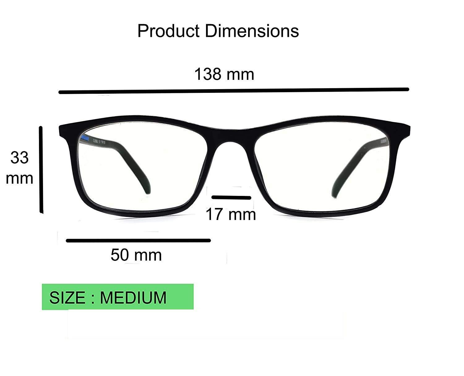 U.S CRAFT U.S CRAFT Blue Cut Zero Power Spectacles With Anti-Glare For Eye Protection Computer Glass For Men & Women