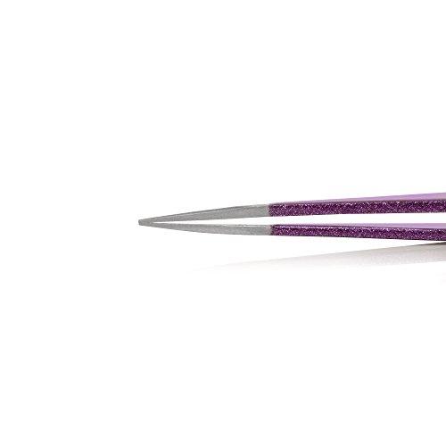 Simply Essentials Tweezers for Ingrown Hair Sparkles with Purple CASE ?5.0 Out of Five Stars? Free Ebook - Professional Surgical Instrument Quality - Precision Calibrated Aligned Steel Ends