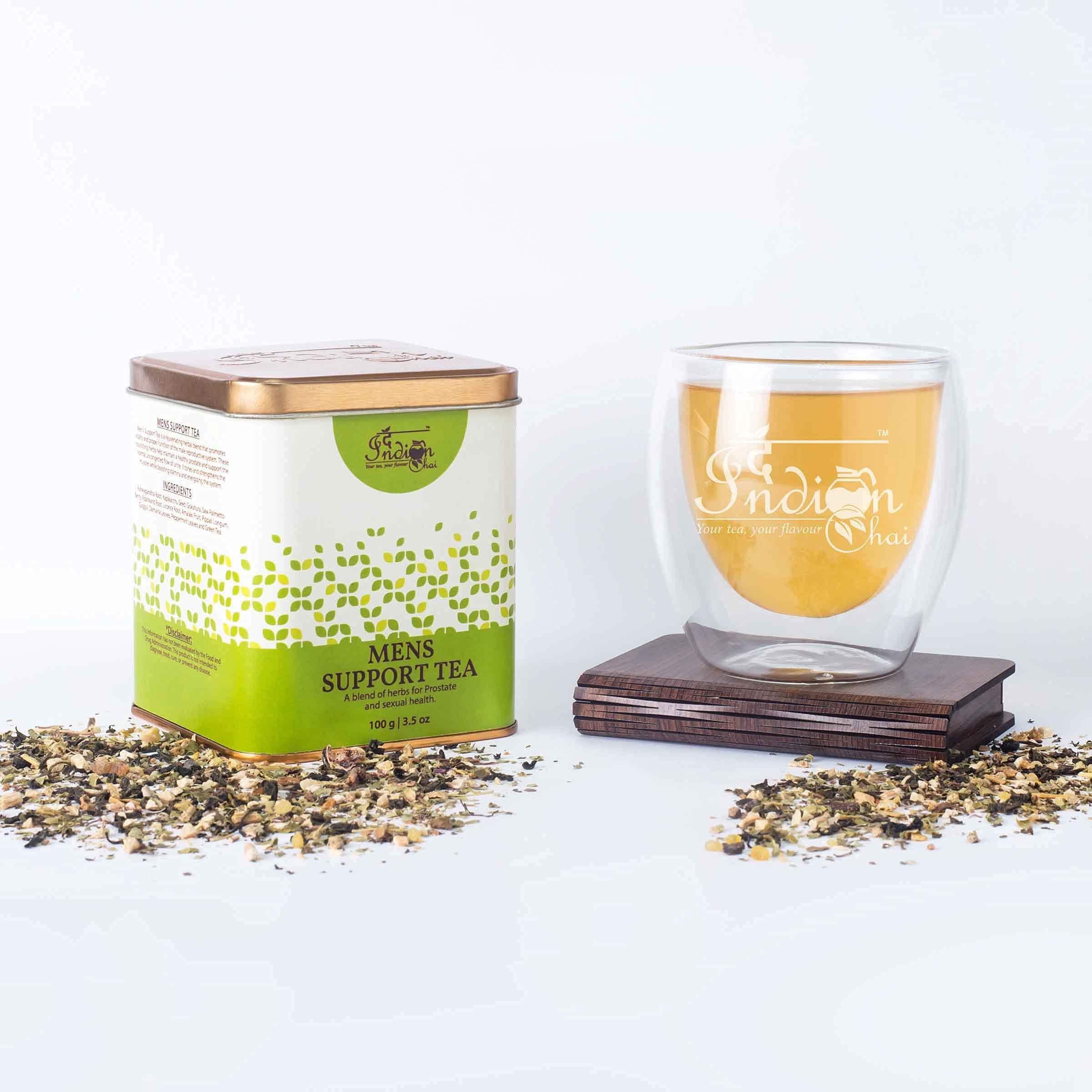 The Indian Chai The Indian Chai Mens Support Tea 200g with Ashwagandha, Gokshura, Mucuna Pruriens etc, Promotes Vitality, Strength & Proper Function, Ayurvedic Herbal Tea