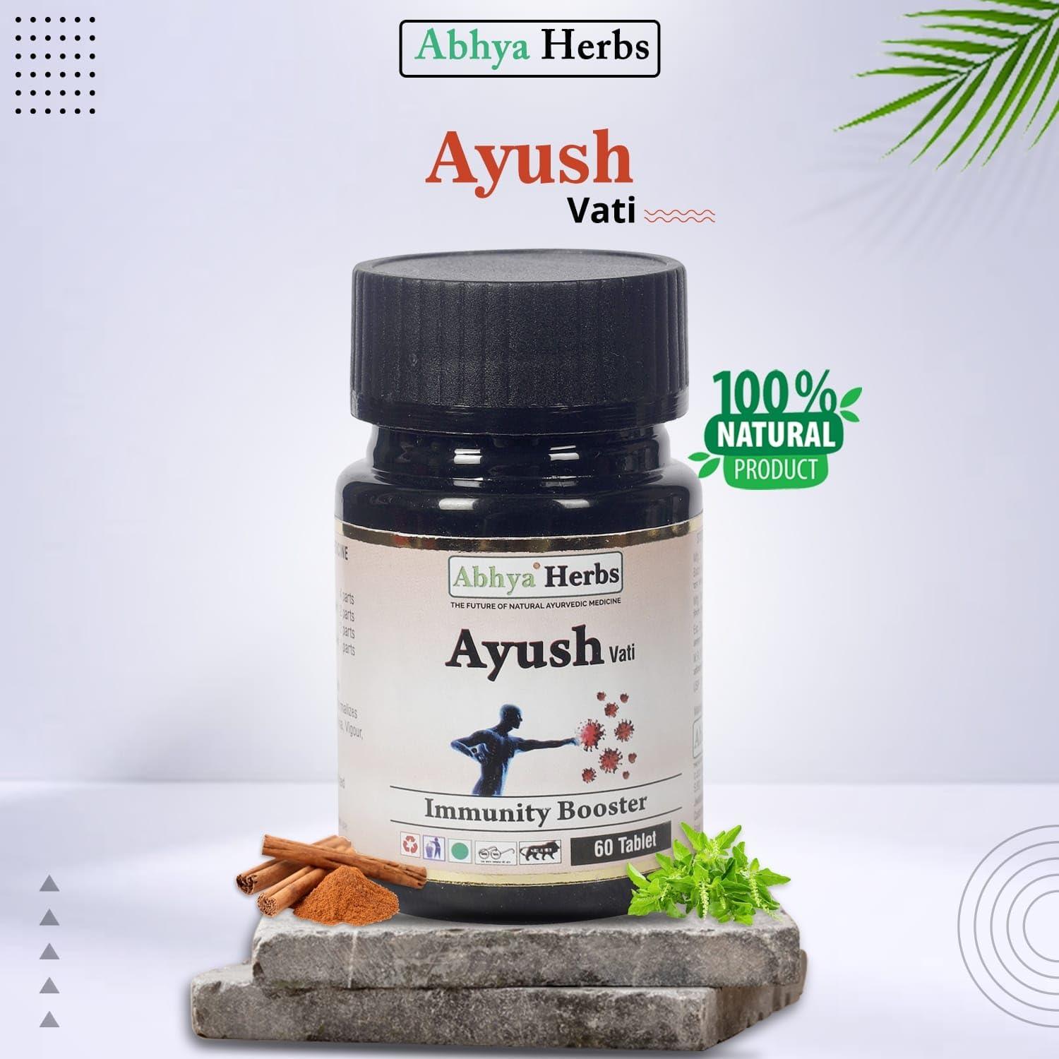 ABHYA HERBS ABHYA HERBS Ayurvedic Ayush Vati Natural Immunity Booster For both Men and Women - 60 Tablets