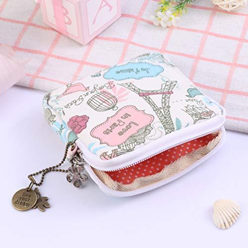 Artibetter ARTIBETTER 2pcs Menstrual Pad Napkins Bag Pouch Nursing Pad Holder Sanitary Napkin Bag Small Zipper Pouch Coin Purse for Women and Girls (Random Pattern)