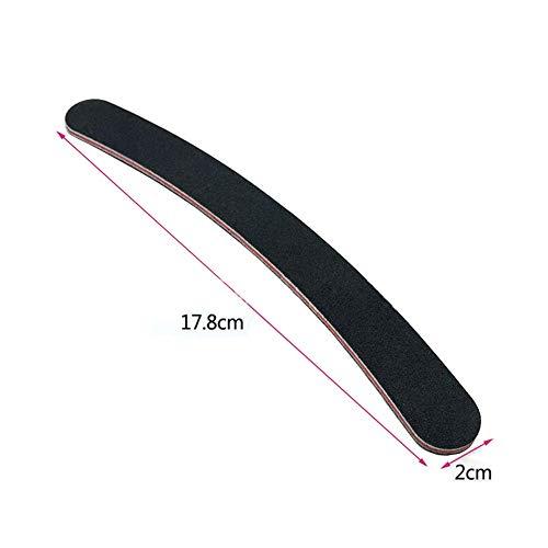 SYBL SYBL 12Pcs Black Curved Nail Files Emery Boards Eva Double-Sided Polished Buffering Files Professional Washable Cosmetic Manicure Pedicure Tools Trimming Polished Buffering Files