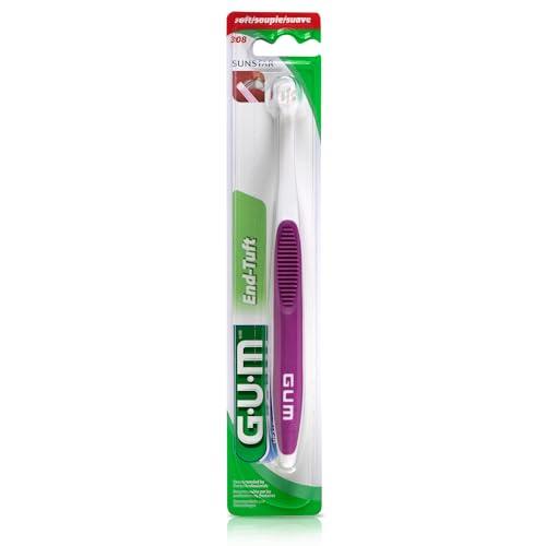 Gum GUM End-Tuft Toothbrush for Hard-to-Reach Areas, Soft Bristles (Pack of 6) : 6 Brushes