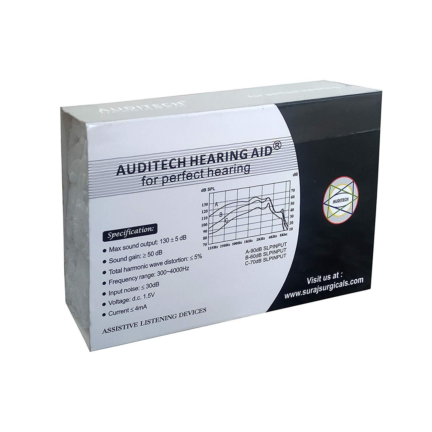 AUDITECH AUDITECH Black For Both Ears Pocket Model Hearing aid (Black)