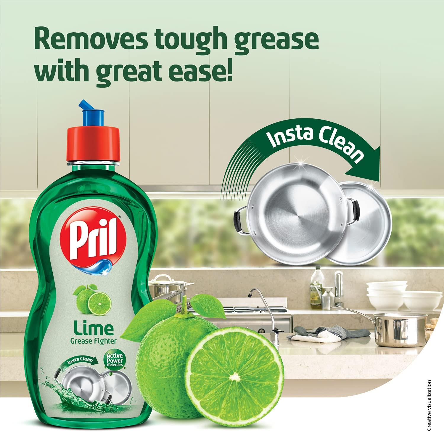 Pril Pril Dish Washing Liquid - 2 L (Lime) 1 Count & Pril Dish Washing Liquid - 500 ml (Green)