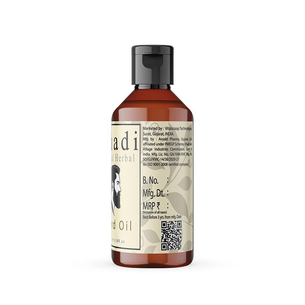 Khadi Natural Herbal Khadi Natural Herbal Beard Oil For Men For Thicker And Longer Beard With Coconut Olive And Jojoba Oil Stimulates Bear Growth (100ml)