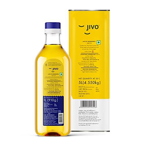 JIVO Jivo Extra Light Daily Cooking Olive Oil 5 LTR (Tin) + 1 LTR (Pet Bottle) | | Recommendable for Roasting, Frying, Baking All type of Cuisines| Low Saturated Fat, Low Saturated Fat (Pack of 2)