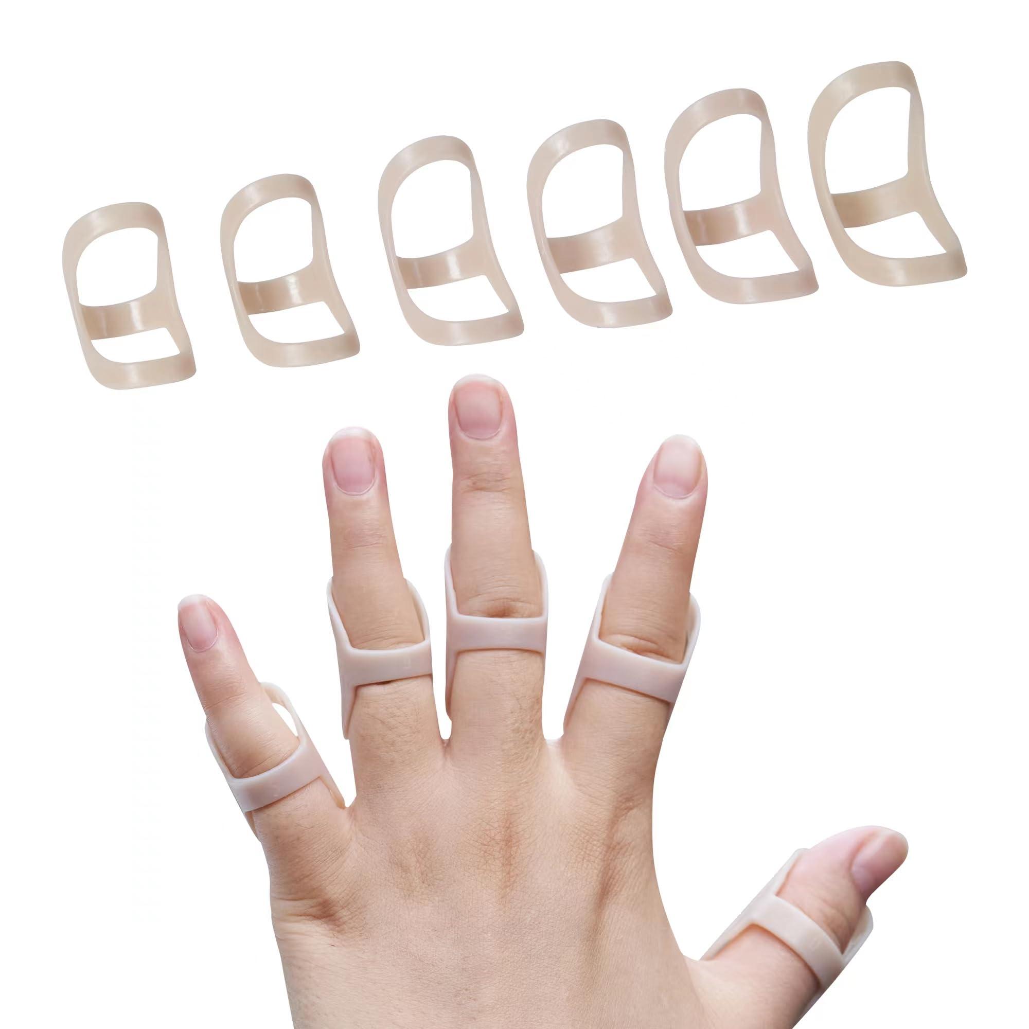 SOFT HOME SOFT HOME 6 Pack Oval Finger Splints Waterproof Finger Splint for Arthritis, Trigger Finger,Mallet Fingers - Trigger Finger splints For Thumb, Index, Middle, Pinky or Ring Finger (3,4,5,6,7,8)