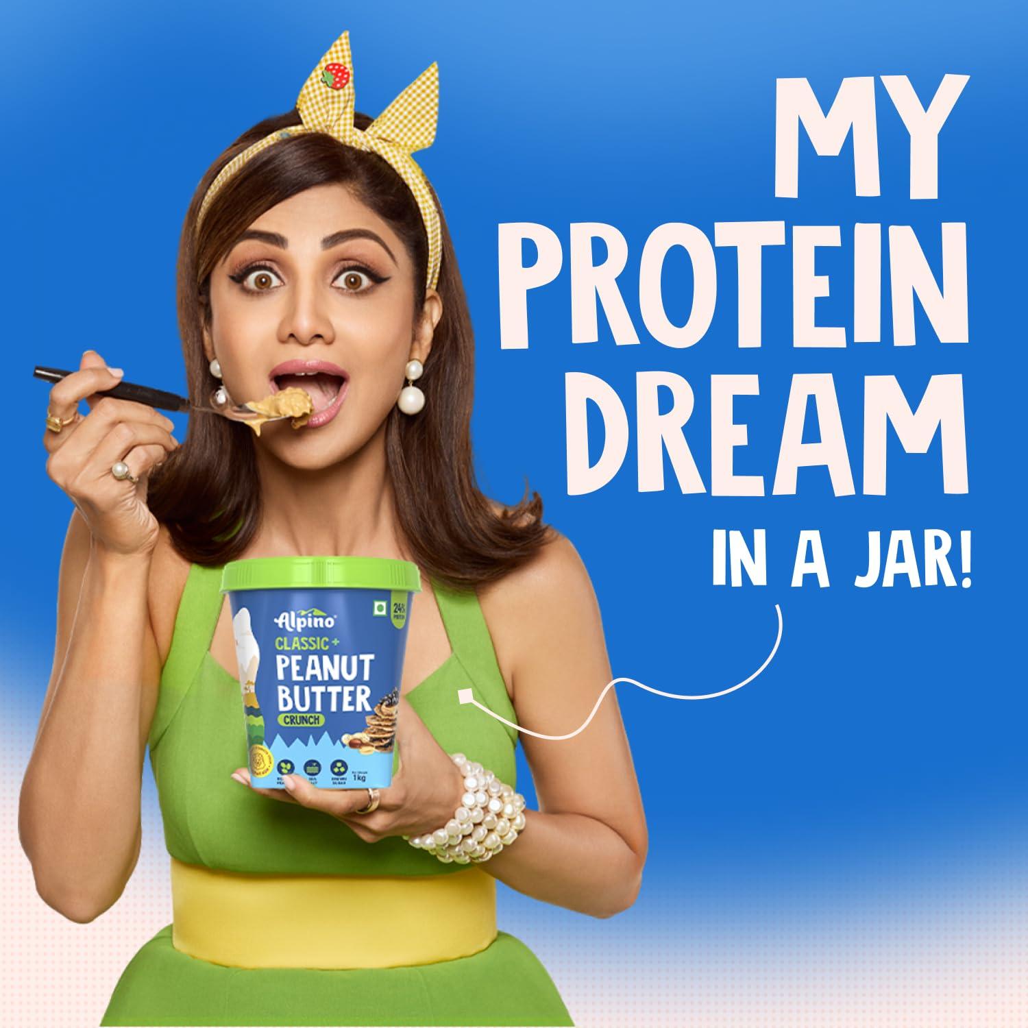 Alpino ALPINO Classic Peanut Butter Crunch 200 G - Roasted Peanuts, Brown Sugar & Sea Salt - 24g Protein, Gluten Free Plant Based Peanut Butter Crunchy