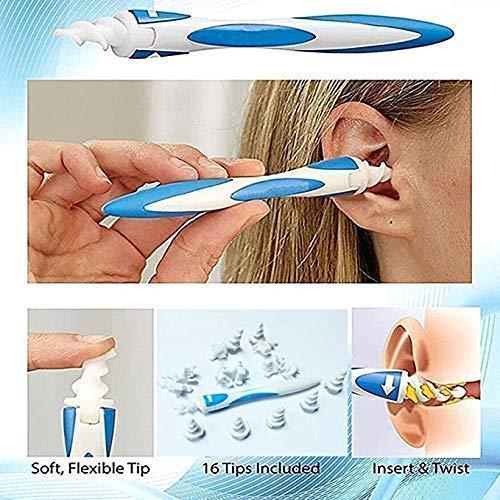 ascetic Ascetic ABS and Silicone Smart Soft Spiral Swab Easy Earwax Removal Ear Cleaner (White)