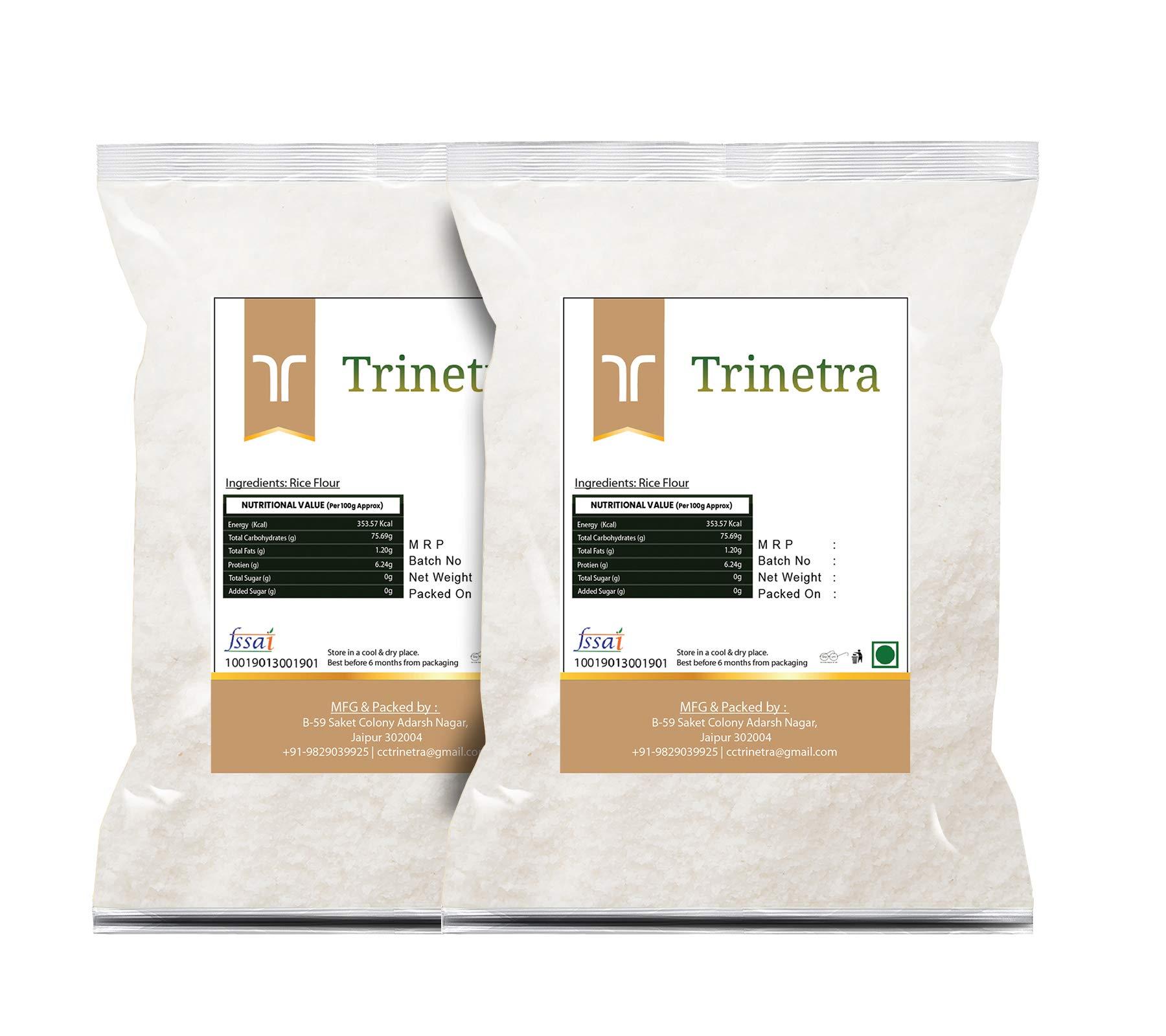 Trinetra Trinetra Rice Flour (Chawal Atta)| 500Gm Each (Pack Of 2)| COMBO OFFER| With High Fibre| Gluten Free, Dairy Free, Nut Free| For Cooking & Baking| Wheat Substitute