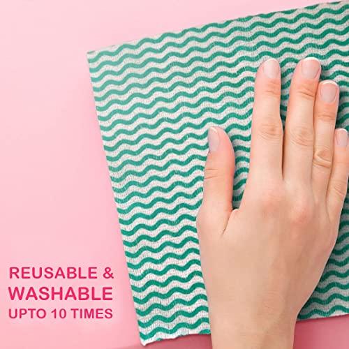 Superwipe Superwipe Non Woven Kitchen Tissue Reusable, Washable and Absorbent Kitchen Wipes, Multipurpose Kitchen Towel | Perfect for Cleaning and Wiping - 80 Pulls per Roll (Pack of 2)