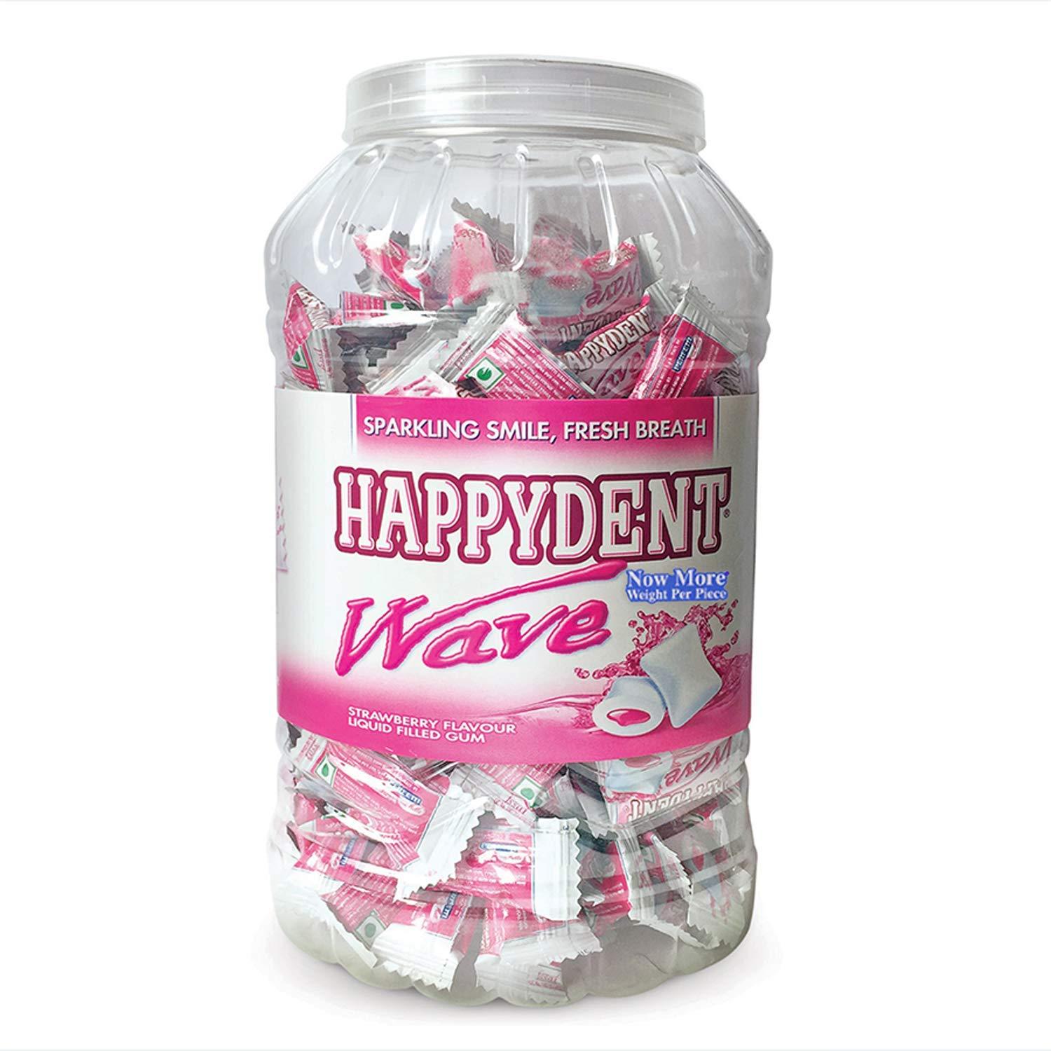 HappyDent Happydent Wave, Strawberry, Chewing Gum Jar, 404.8 g, 176 Pc