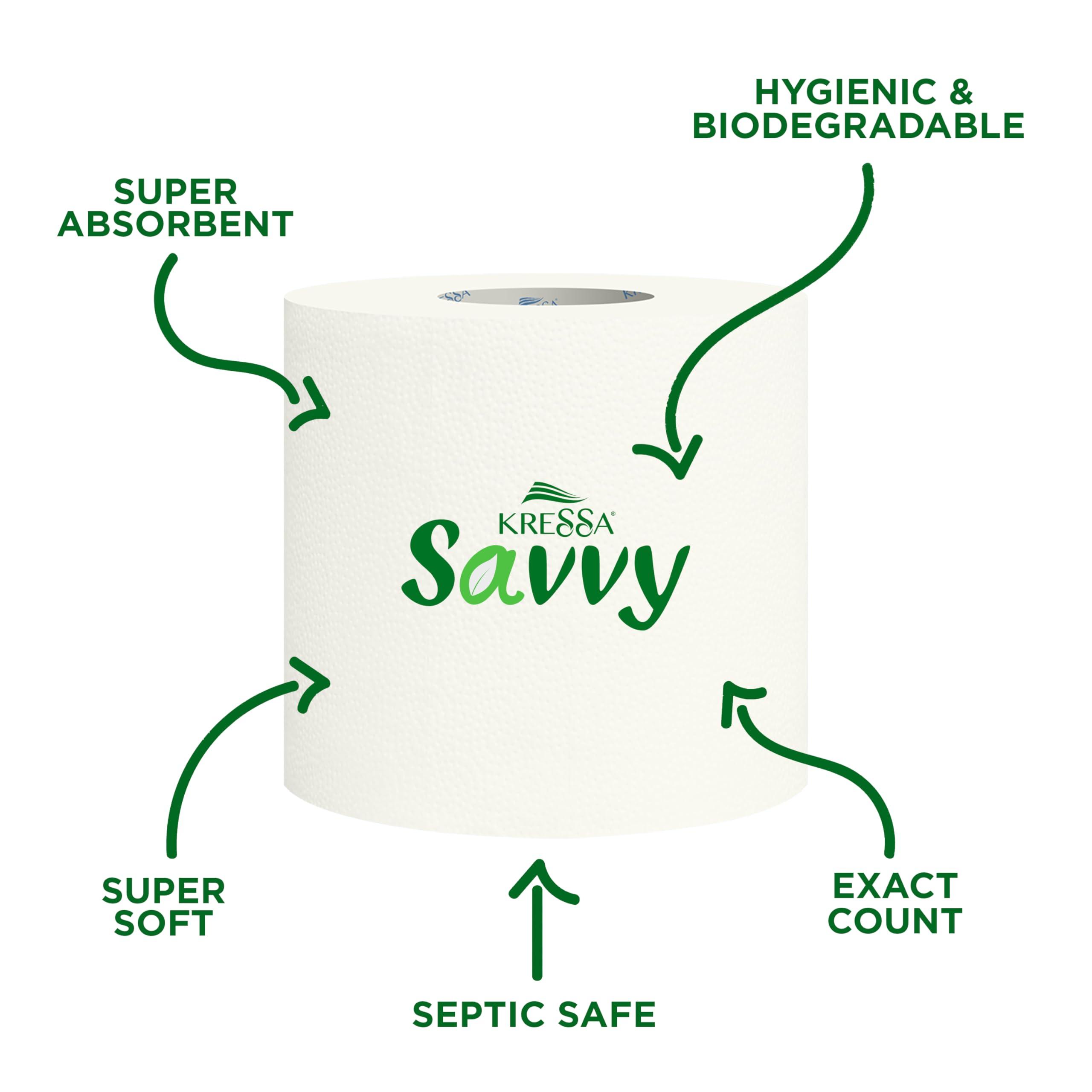 KRESSA Kressa Savvy 2 Ply Toilet paper Roll | 6 Rolls Per pack | Total 18 Rolls 3240 Pulls (Pack Of 3)