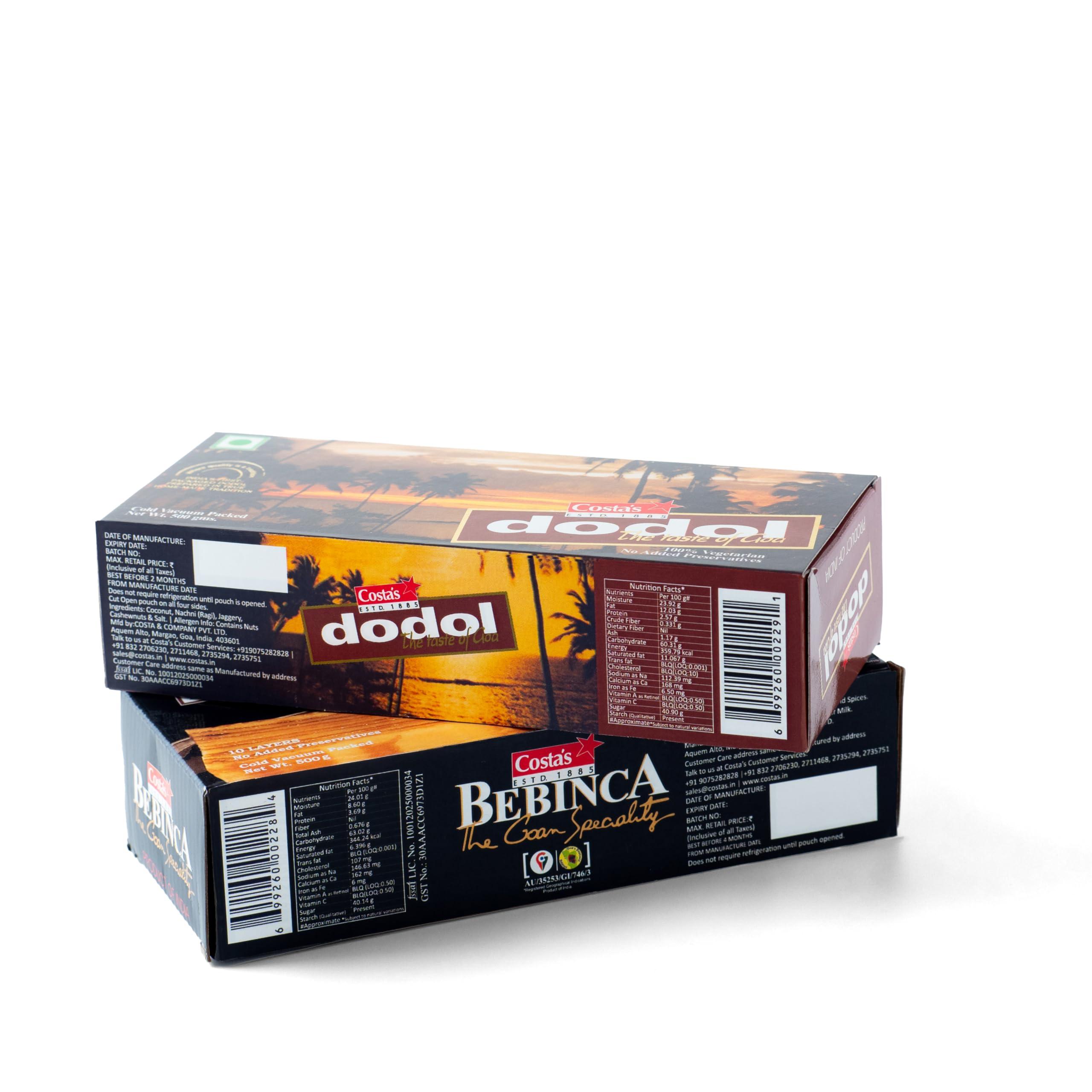 Costa's Costa\'s Bebinca 500Gram & Dodol 500Gram Combo Pack Traditional Goan Delicacy