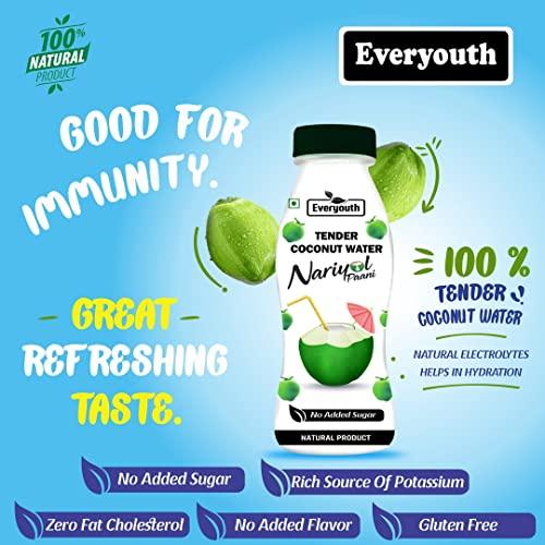 EVERYOUTH EVERYOUTH 100% Tender Coconut Water (Pack of 36, 200 ml each)