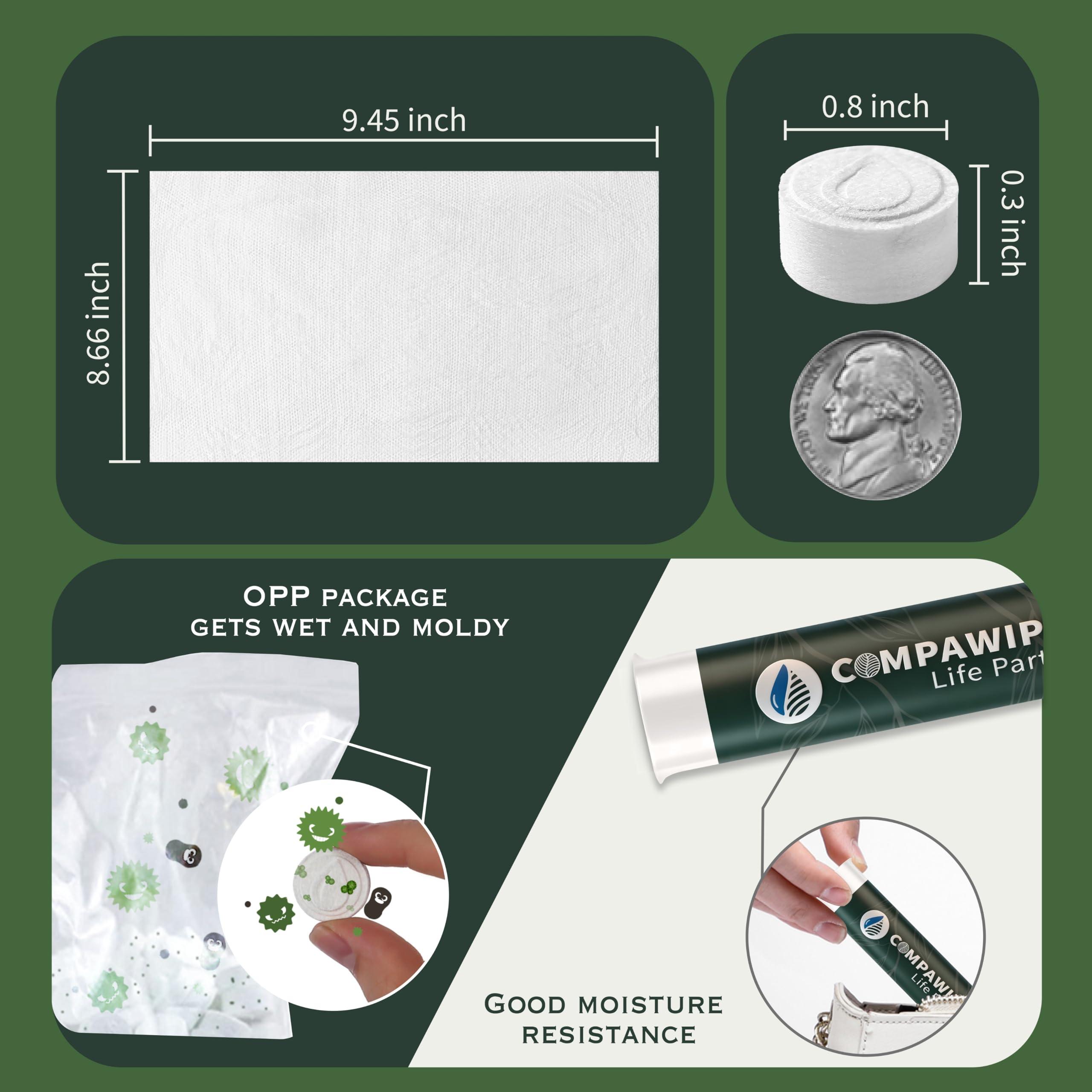 UNKENBO Coin Tissues Compressed Towels Wipes - Toilet Paper Tablets Camping Toilet Paper Travel Toilet Paper Emergency Wipes 500 Bulk Pack with 4 Carrying Cases