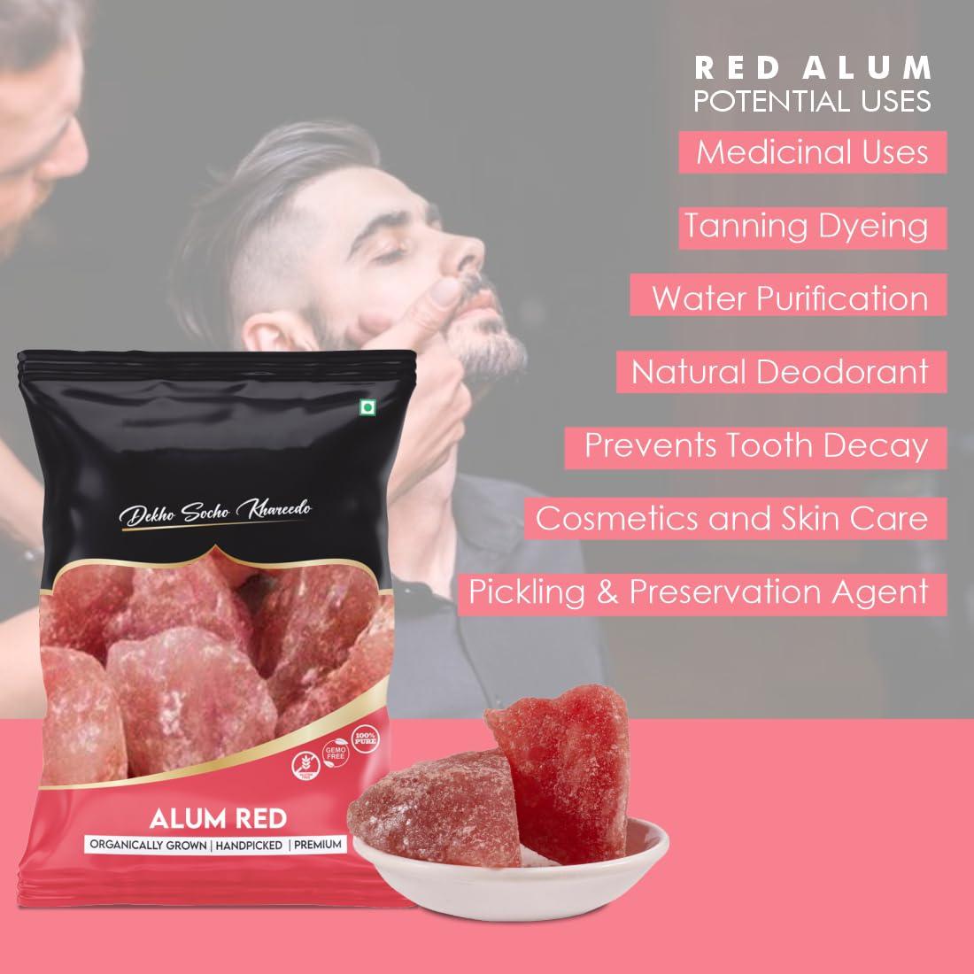 ROLIMOLI ROLIMOLI Red Alum Stone Fitkari Block A Natural Aftershave with Antiseptic Properties (Red, 800)