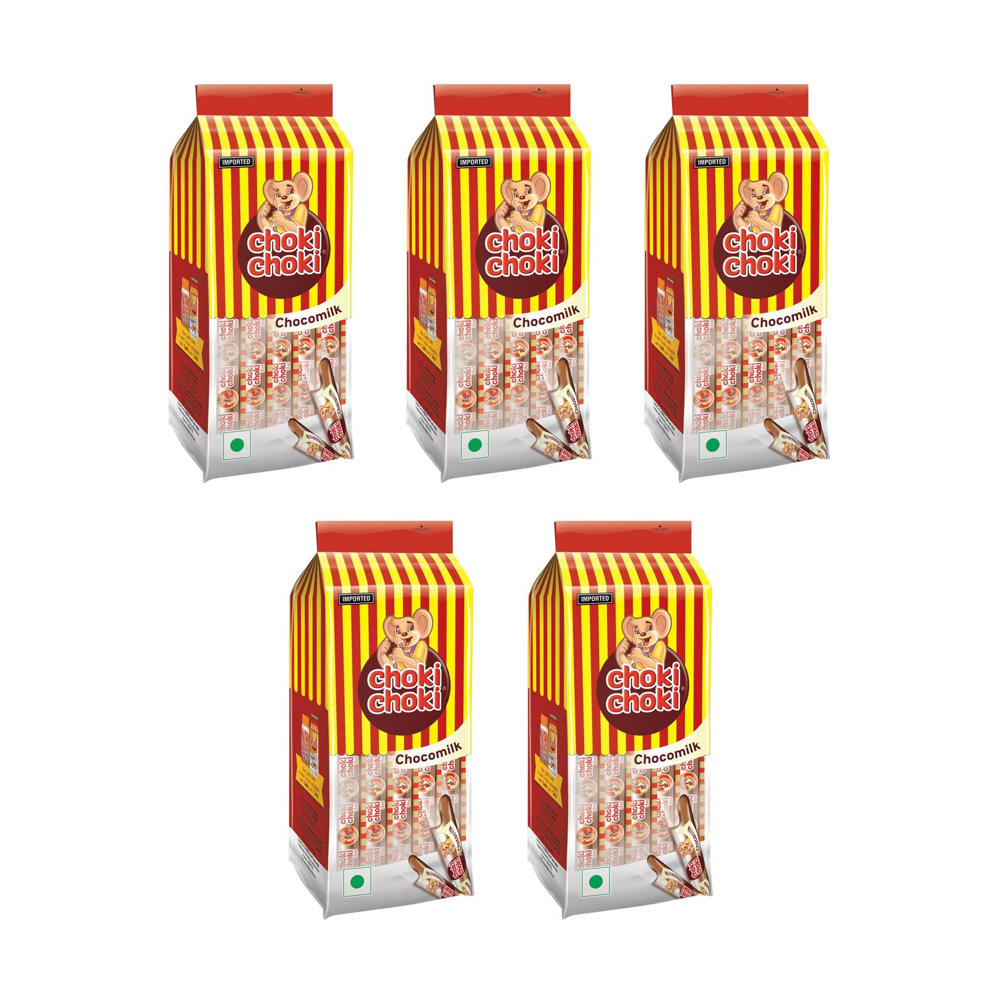 Choki Choki CHOKI CHOKI Choco Chocolate Milk Stick Pouch - 250gram |50 Pieces In Each||Pack Of 5 |