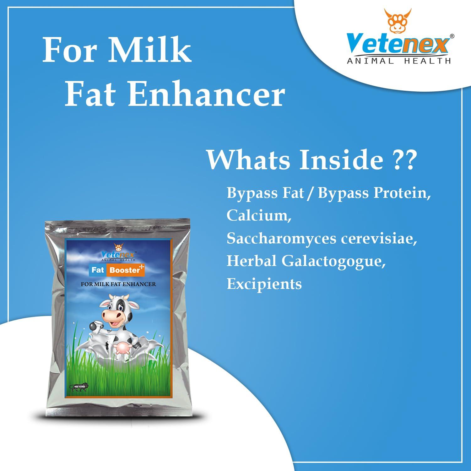 VETENEX VETENEX Fat Booster Plus - Bypass Fat Energy, Rumen Fat & Milk Boost Powder Supplement for Cattle, Cows, Buffalo and Farm Animals - 1 KG
