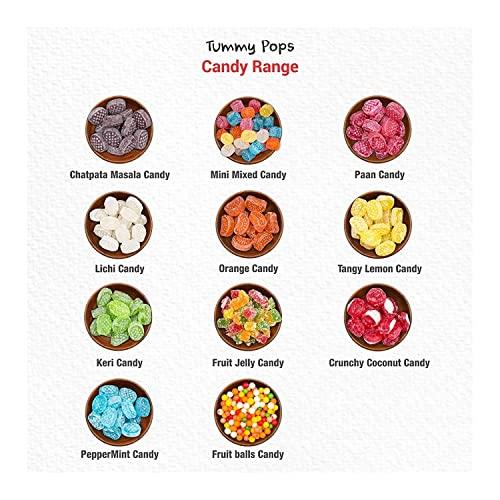 Tummy Pops Tummy Pops | Mint Candy Pack - 300gm Jar | Peppermint Candy Toffee | Sugar Fruits Sweet & Sour Candy for Kids