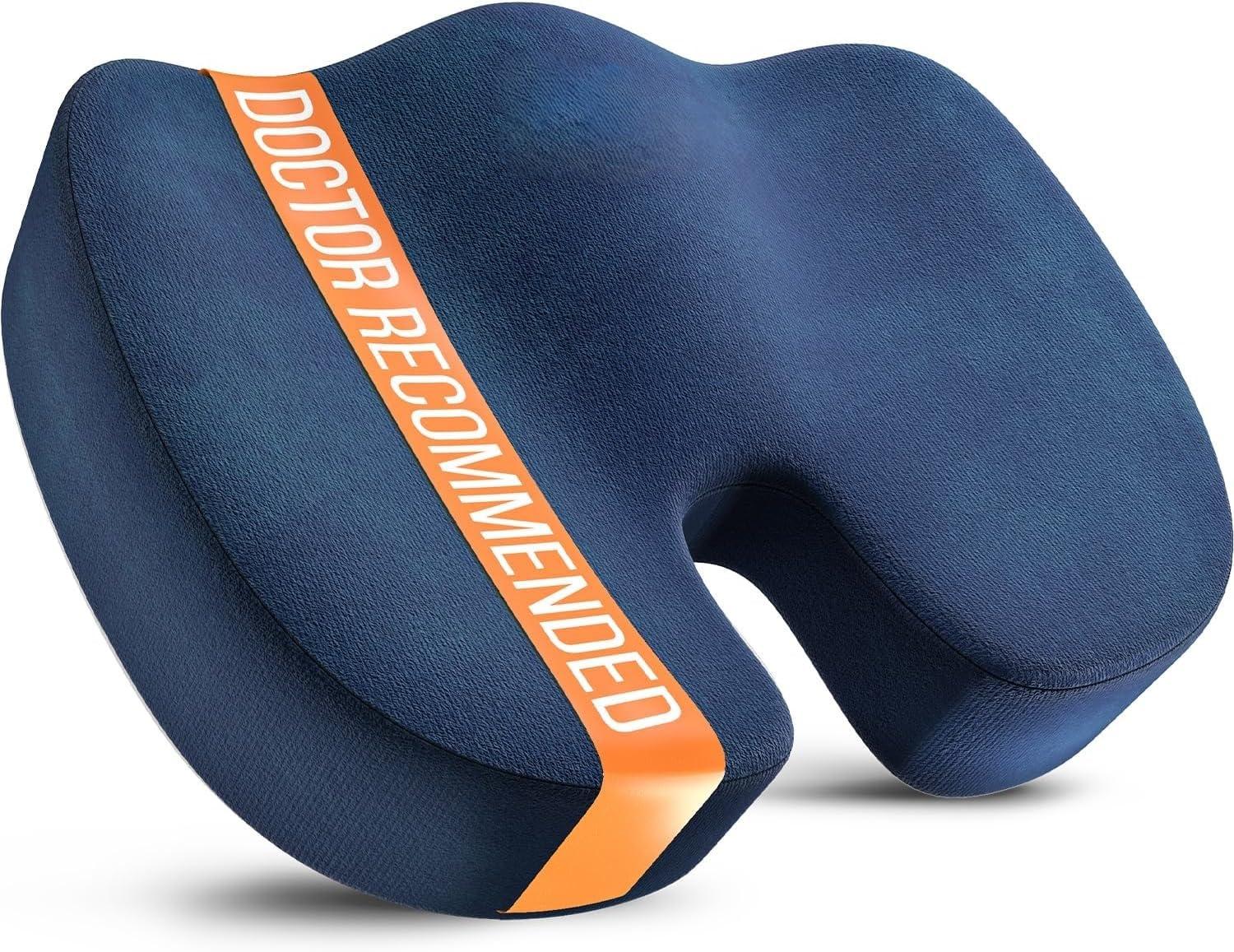 EASEFIT EASEFIT Orthopedic Coccyx Cushion Tailbone Support & Sciatica Pain Relief Hip Support Tailbone Pain Relief,Coccyx Seat Cushion (Blue, Pu Moulded Foam)