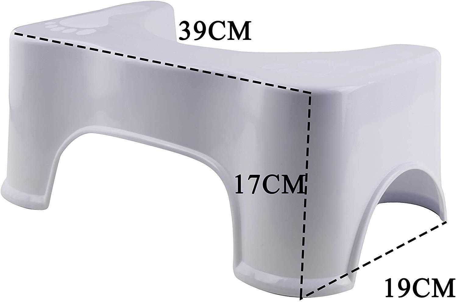 Vachan Creation Vachan Creation Plastic Stool for Toilet Scientific Angle, Cabinet Anti-Slip, Anti-Constipation, Better Posture (White)