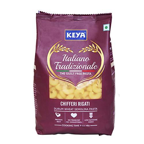KEYA Keya 100% Durum Wheat Pasta Combo, Fusilli Pasta 500gm, Chifferi Rigati Pasta, Elbow 500gm, Pack 2