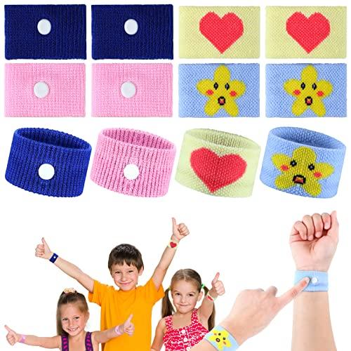 Tondiamo 4 Pairs Kids Motion Sickness Bands Travel Wristbands Kids Motion Sickness Relief Band Nausea Bands Motion Sickness Wristbands Car Sickness Bracelet for Kids for Morning Sea Flying Travel