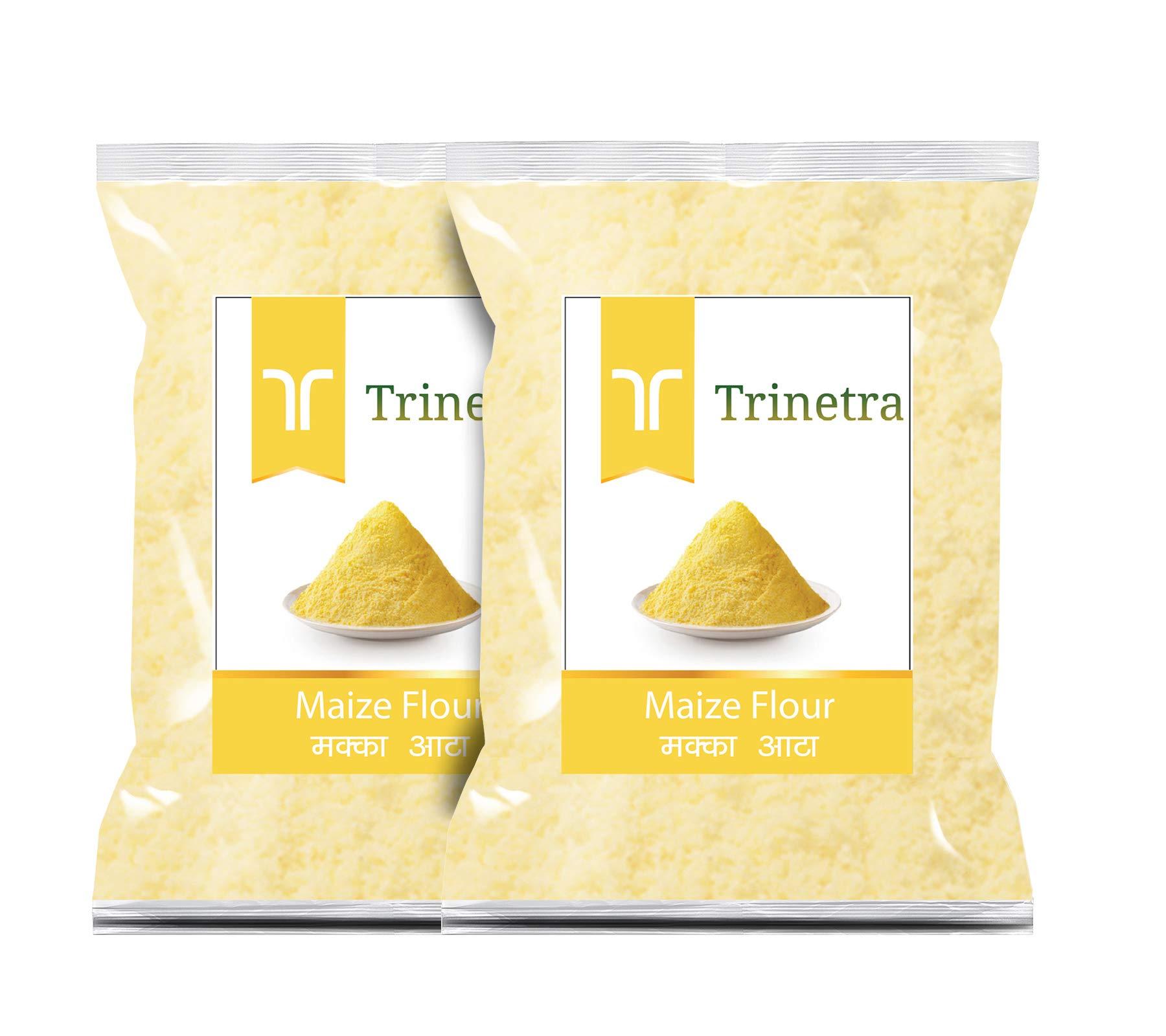 Trinetra Trinetra Makka Atta ( Maize/ Corn Flour)| 500 GM Each (Pack of 2)| Kitchen Essentials| Cereal Grain Flour| With High Fibre Content| boosts immunity, skin & hair health
