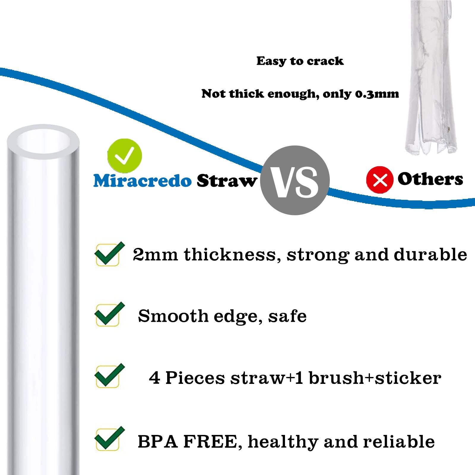 Miracredo Miracredo 4 Pack Replacement Straws for CamelBak Eddy 14 oz Tritan Water Bottles, Straws for 14 oz Camelbak Bottle, Include Cleaner Brush (120 mm (Fit 14 oz Tritan Bottle))