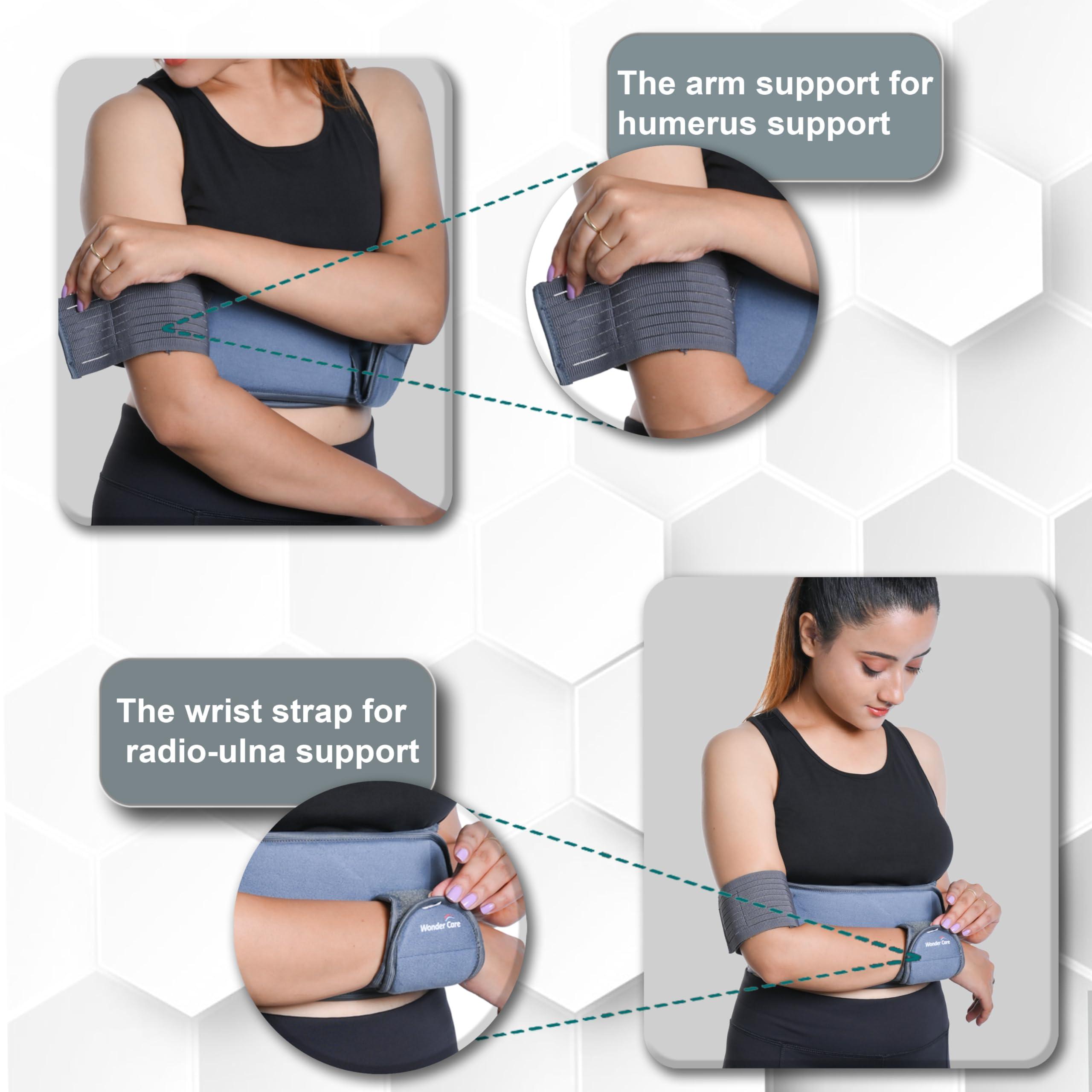 Wonder Care Wonder Care Arm Sling Pouch Belt Designed for No Pressure on Neck, Arm Brace Immobilizer for Pain Relief, Shoulder Support Men Women[M(31\"-35\")]