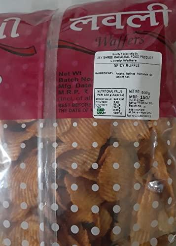 Lovely Wafers Lovely Wafers Spicy Ruffle Chips - Masala flavoured potato chips - Ready to eat snacks 500 grams