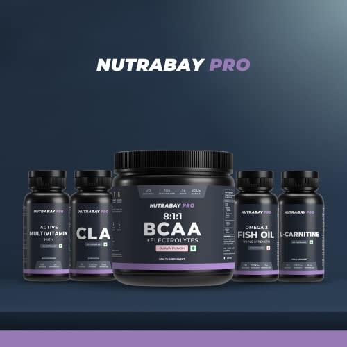 Nutrabay Nutrabay PRO BCAA 8:1:1 with Electrolytes - 7g Vegan BCAAs, 1000 mg Electrolytes - Intra/Post Workout Energy Drink - 250g Guava Punch