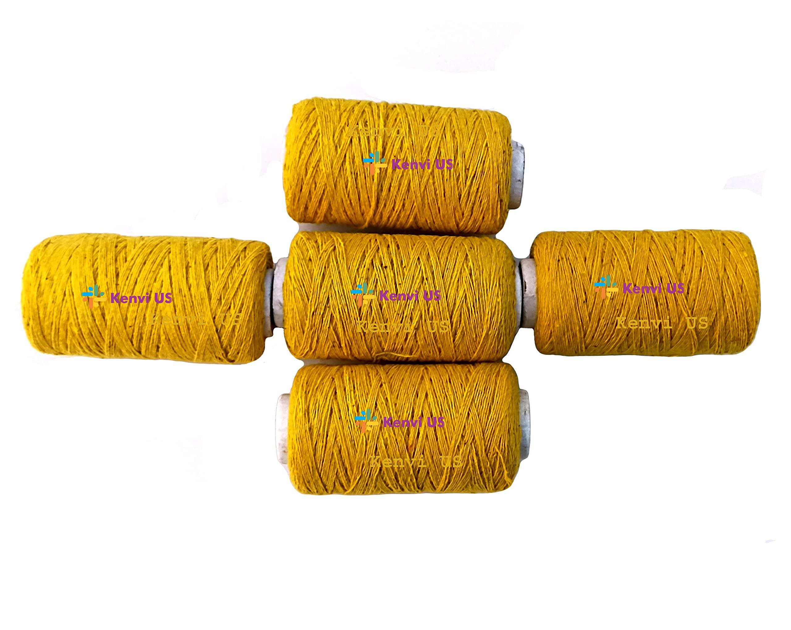 PUSHKART PUSHKART || Best Hindu Religious || Mouli Kalawa || Wrist Thread Band/Mouli Rakhi/Raksha Sutra || (Yellow Mauli Pack of 5 Pcs) || VB-02