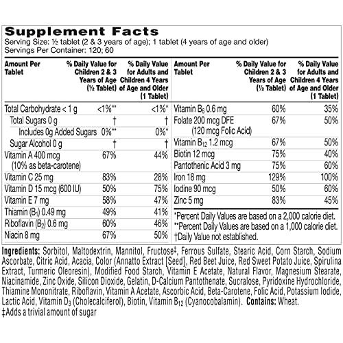 Flintstones Vitamins Flintstones Children's Multivitamin plus Iron Chewable Tablets, 60-Count