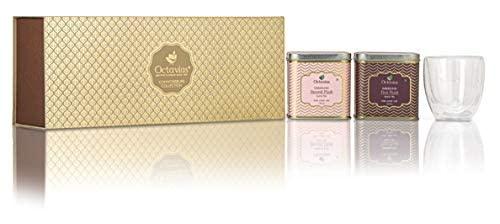 Octavius Octavius Connoisseurs Tea Collection | Premium Darjeeling Loose Leaf Teas | First Flush, Second Flush | With Double Wall Glass - 200 Gm (100 Gm Each)