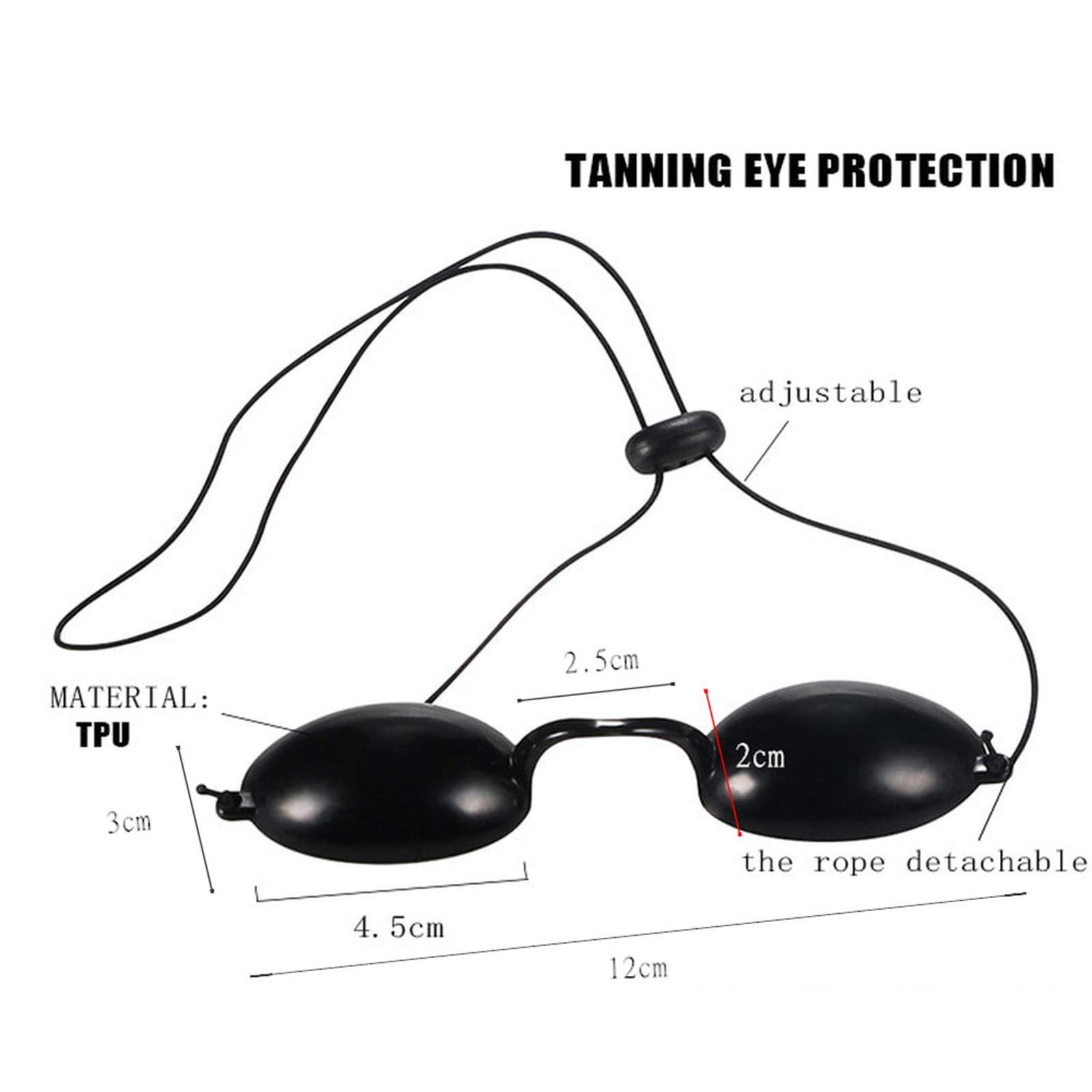 Layfoo Flexible Tanning Bed Eye Protection UV Glasses Portable Black Glasses Protective Eye Eyeshield (Black) -Layfoo
