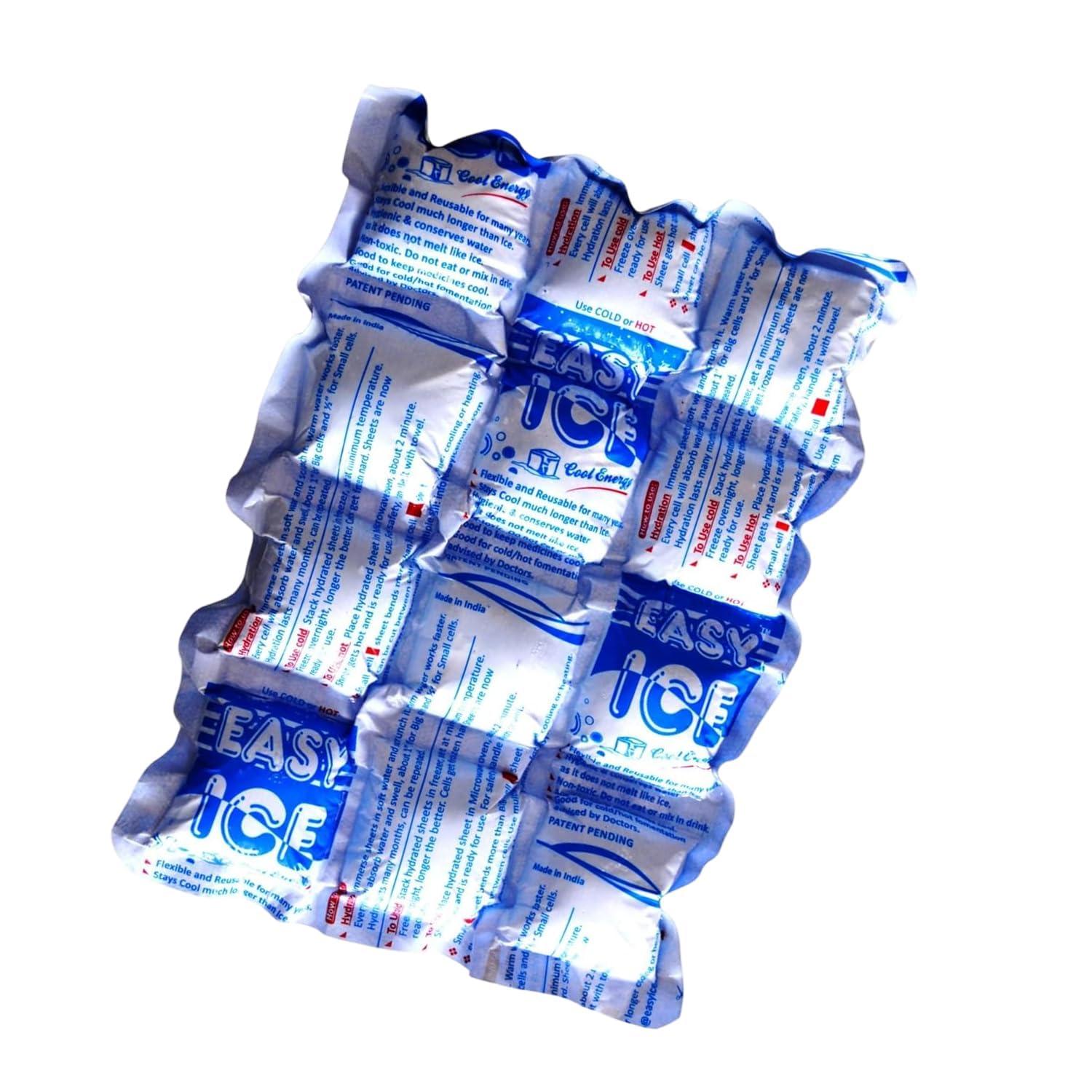 EASY ICE Cool Energy Easy ICE 5 Sheet Pack for Ice Boxes, Coolers & Cold Storage  Long-Lasting, Reusable & Safe Cooling Sheet for Ice Box, Cold Therpy, Toothech, Fever, Neck, Elbow Pain