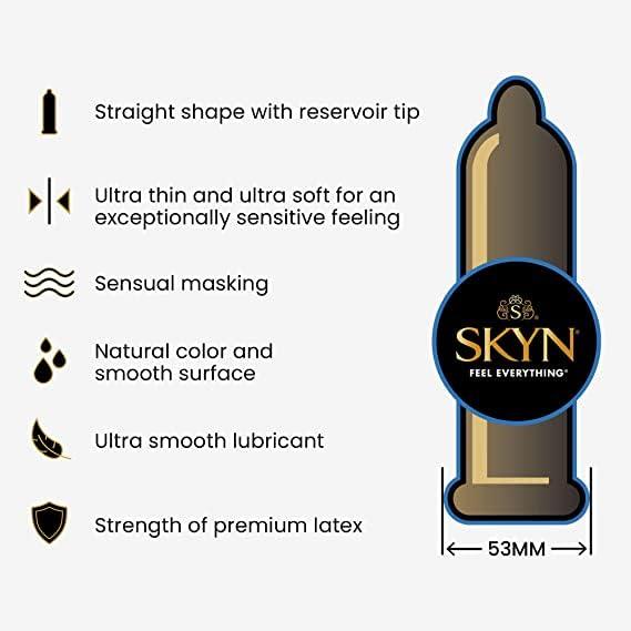 SKYN SKYN Elite ultra thin and ultra soft premium condom 3p and SKYN Extra Lube super soft premium male condom for superior comfort 3p (Pack of 6 non Latex condoms)