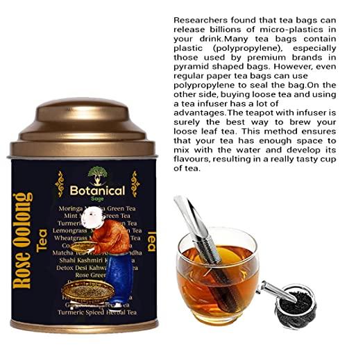 Botanical Sage Botanical Sage- Rose Oolong Tea 100g With free Tea Infuser | Himalayan Oolong tea Blended With Rose Petals & Rose Hips