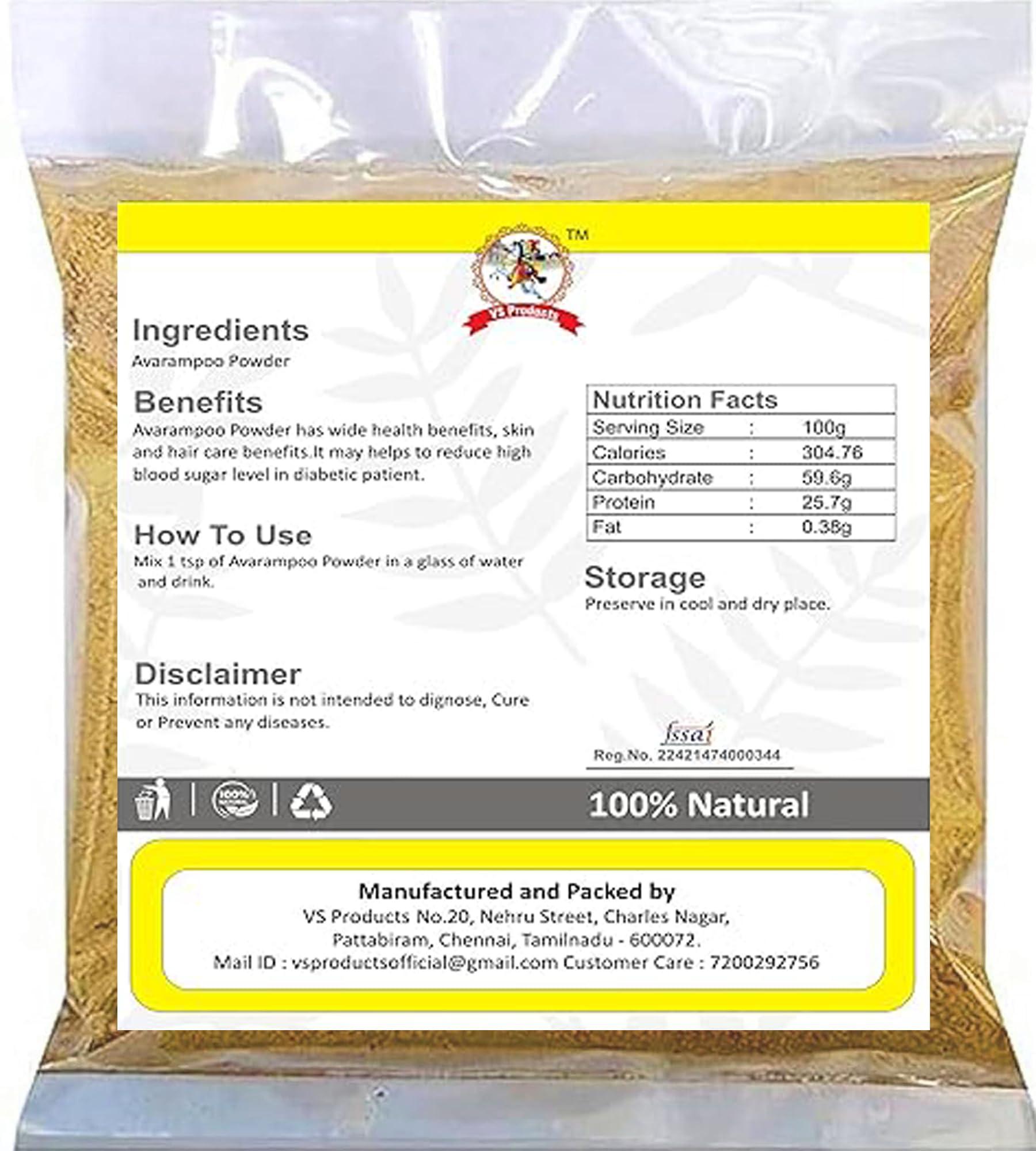 VS Products VS Products Avarampoo Powder, 150g,Tangedu Flower, Tarwar, Avaram senna, Senna auriculata, For Skin, and Hair care, 150g