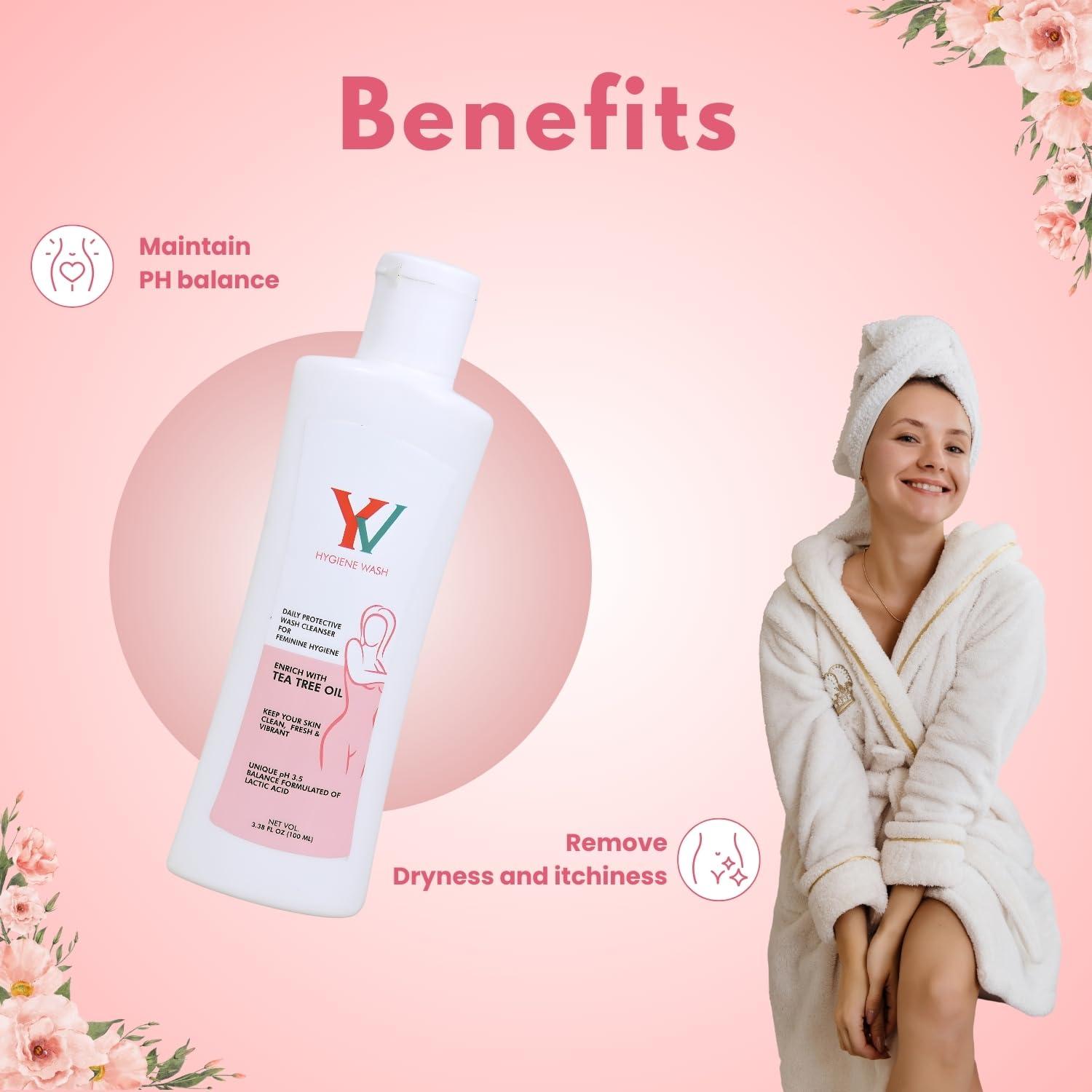YV YV - Best Intimate Hygiene Wash for Women - Spray- pH Balanced - Daily Use Cleanser for Intimate Area - 100ml