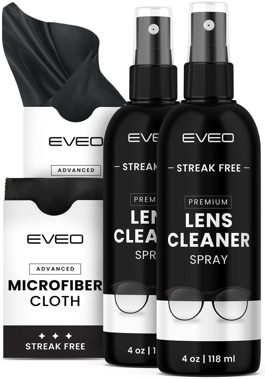 EVEO EVEO Glass and Surface Cleaner Liquid Spray All-Purpose Glass Cleaner for Car, Kitchen and Home Surfaces | Multi Surface Cleaner (4 Piece Set)