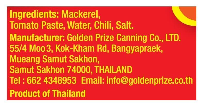 Golden Prize Golden Prize Mackerel in Tomato Sauce with Chili, 200g (Pack of 2)