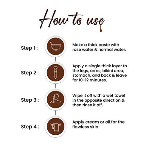 FAITH & PATIENCE FAITH & PATIENCE 10-Minute Chocolate Hair Removal Wax Powder Full Body, Easy Home Use, Chemical-Free, No Irritation Or Rashes For Men & Women (100G)